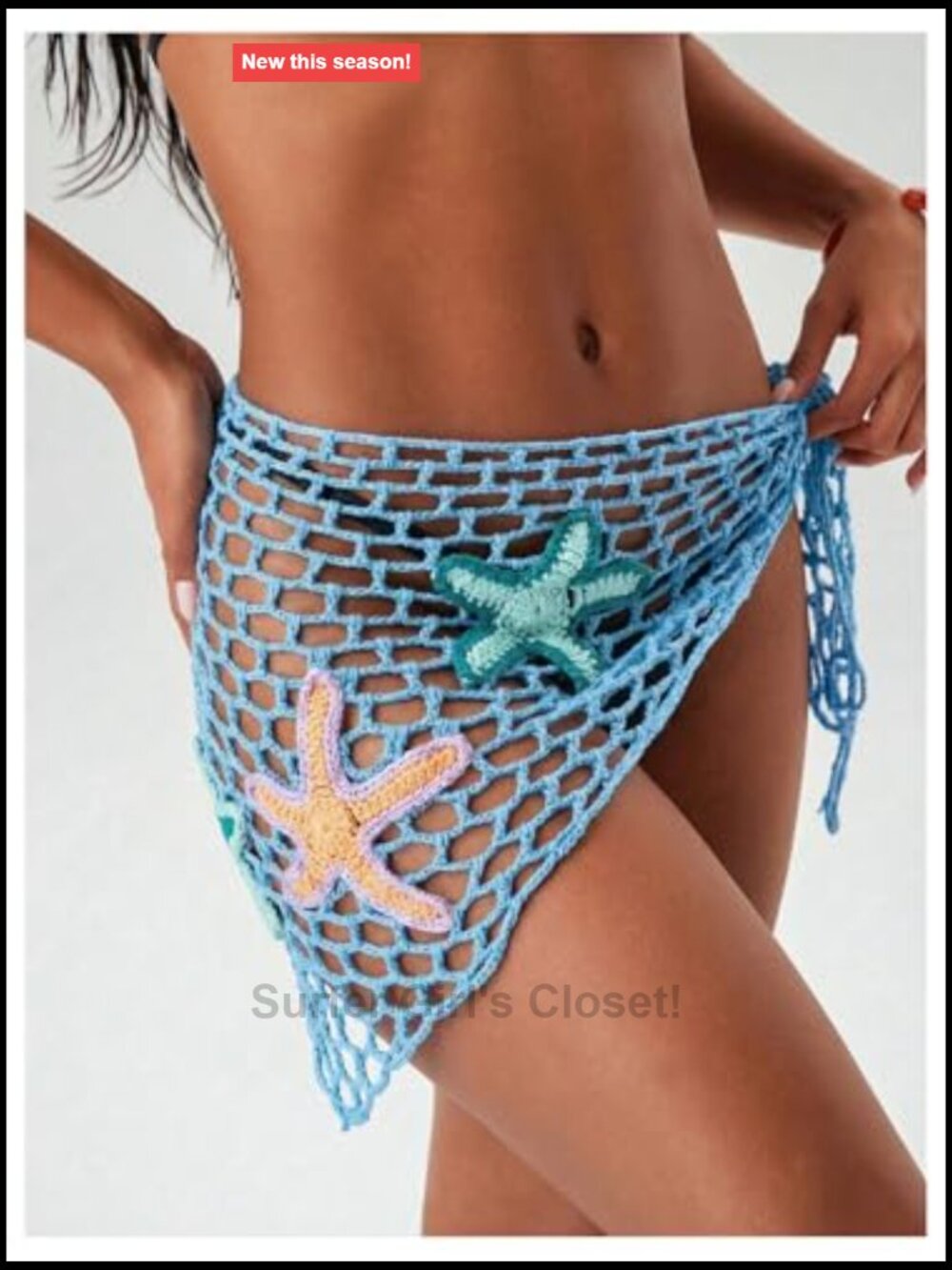 Hollow Out Crochet Asymmetrical Wrap Cover Up Skirt Swimwear - Picture 5 of 6